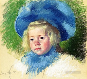 group of children Painting - Head of Simone in a Large Plumes Hat Looking Left mothers children Mary Cassatt